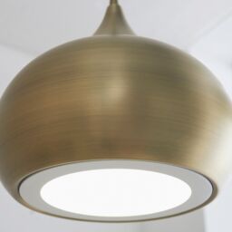 Netlighting Brosnan 1 Light Dome Ceiling Pendant Matt Antique Brass in Yellow - thumbnail 3