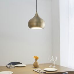 Netlighting Brosnan 1 Light Dome Ceiling Pendant Matt Antique Brass in Yellow - thumbnail 2