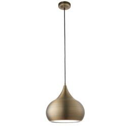 Netlighting Brosnan 1 Light Dome Ceiling Pendant Matt Antique Brass in Yellow - thumbnail 6