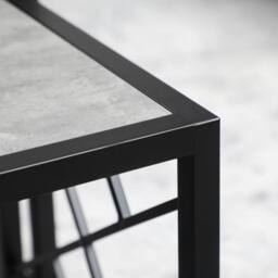 Wyld Haus Safi Set of 3 Grey Square Nesting Side Tables with Black Metal Frame - thumbnail 9