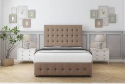 "Sloomy Vienna Plush Divan Set 2 Drawers-54"" Headboard-Footboard in Bronze - Size: King" - thumbnail 2