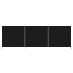 Berkfield Home 3-Panel Room Divider Black 525x180 cm Fabric - thumbnail 3