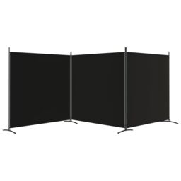 Berkfield Home 3-Panel Room Divider Black 525x180 cm Fabric - thumbnail 4