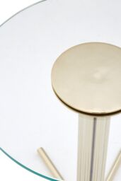 Orsina Side Table With Glass Top-Glamorous Gold Finish Round Table-Contemporary Small Table With Six Slender Legs - thumbnail 6
