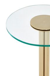 Orsina Side Table With Glass Top-Glamorous Gold Finish Round Table-Contemporary Small Table With Six Slender Legs - thumbnail 5