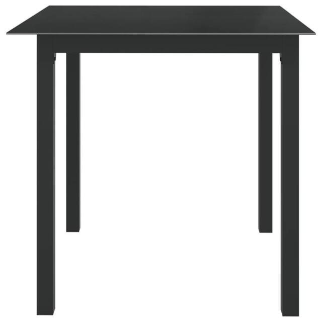 Berkfield Home Garden Table Black 80x80x74 cm Aluminium & Glass - Size: 80 x 80 x 74 cm - image 1
