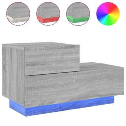 Berkfield Home Decorative Bedside Cabinet with LED Lights Grey Sonoma 70x36x40.5 cm - thumbnail 3
