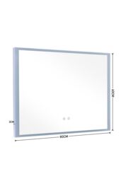 Living and Home Frameless Anti-Fog Dimmable LED Wall Mirror in Metallics - thumbnail 6