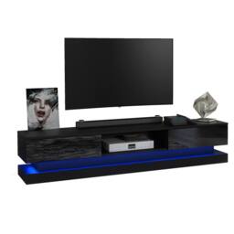 Mex Furniture LTD TV Unit Bloom 180cm - Black with Gloss Doors - thumbnail 4