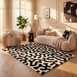THE RUGS Joli Abstract Pattern Soft & Dense Pile Living Room & Bedroom Rug in Black - Size: 80 cm x 150 cm - thumbnail 8