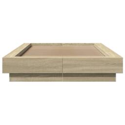 Berkfield Home Bed Frame with LED Lights without Mattress Sonoma Oak 90x190cm in Light Tan - Size: 90x190 cm - thumbnail 5