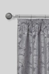 New Edge Blinds 16-19mm Mirrored Extendable Durable Metal Curtain Pole Set in Metallic Silver - Size: 120 cm - 210 cm - thumbnail 2