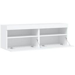 Berkfield Home TV Wall Cabinets with LED Lights 2 pcs White 60x30x40 cm - Size: 60 x 30 x 40 cm - thumbnail 8