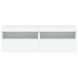 Berkfield Home TV Wall Cabinets with LED Lights 2 pcs White 60x30x40 cm - Size: 60 x 30 x 40 cm - thumbnail 9