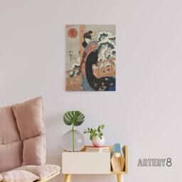 "Artery8 Beauty on Veranda Vintage Japan Ukiyo E Kuniyoshi Canvas Wall Art - Size: W18"" x H24""" - thumbnail 3