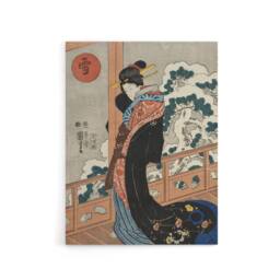 "Artery8 Beauty on Veranda Vintage Japan Ukiyo E Kuniyoshi Canvas Wall Art - Size: W18"" x H24""" - thumbnail 1