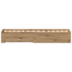 Berkfield Home Bed Frame Artisan Oak 90x200 cm Engineered Wood in Brown - thumbnail 7