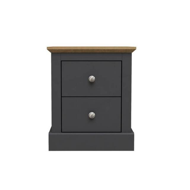 Lemon Pavilion Furniture Devon Bedside Cabinet - Particle Board - L39.5xW45.9xH55.2 cm in Charcoal - image 1