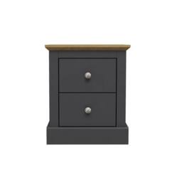 Lemon Pavilion Furniture Devon Bedside Cabinet - Particle Board - L39.5xW45.9xH55.2 cm in Charcoal