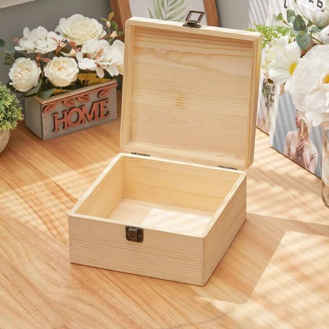 KORVIXA Medium Pine Wooden Storage Box Jewellery in Brown - Size: 500mm - image 1