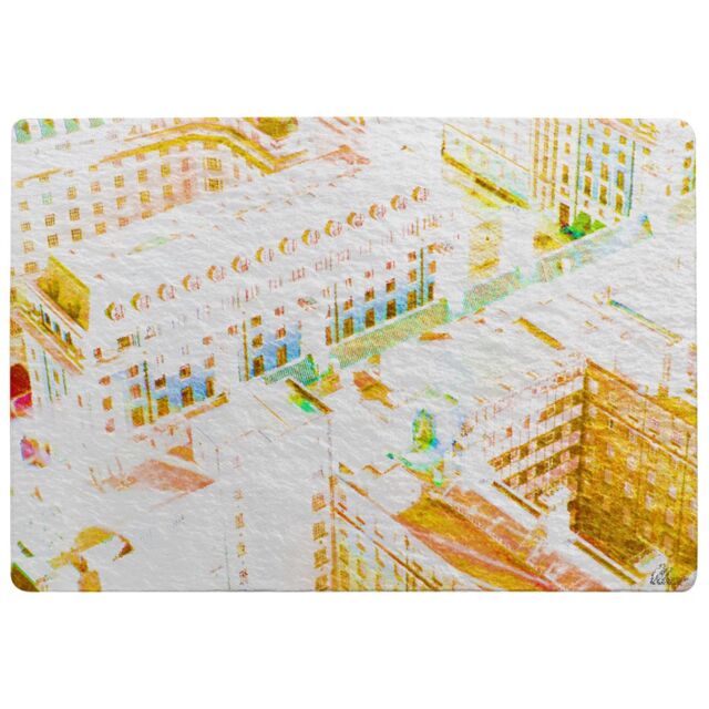 Benjamin Tate Design London Roof Tops Orange Rug in Natural - Size: Large - image 1