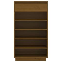 Berkfield Home Shoe Cabinet Honey Brown 60x34x105 cm Solid Wood Pine - Size: 60 x 34 x 105 cm - thumbnail 5