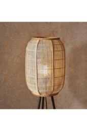 Netlighting Zaire Complete Floor Lamp Natural Linen Natural Bamboo Matt Black in Brown - thumbnail 6