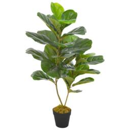 Berkfield Home Artificial Plant Fiddle Leaves with Pot Green 90 cm - thumbnail 2