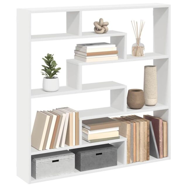 Berkfield Home Wall Cube Shelf 7 Compartments White Engineered Wood - image 1