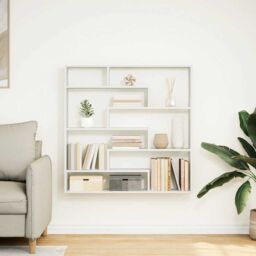 Berkfield Home Wall Cube Shelf 7 Compartments White Engineered Wood - thumbnail 3