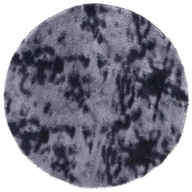 Berkfield Home Shaggy Rug High Pile NAVARRA Dark Grey 160x160 cm Polyester - Size: Medium - image 1