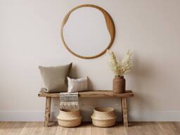 Vente-unique Round Rubberwood Mirror - D60 Cm - Natural - FUJIAN in Light Oak - thumbnail 1