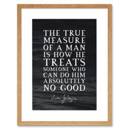 "Artery8 Wall Art Print Slate Quote Samuel Johnson True Measure Artwork Framed 9X7 Inch in Beige - Size: W7"" x H9""" - thumbnail 1