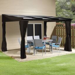 Rowlinsons Sojag Sutton Patio Cover 3m x 3.7m - Aluminum - L298.5xW366.5xH243 cm in Brown - thumbnail 2