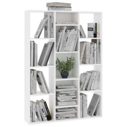 Berkfield Home Room Divider/Book Cabinet White 100x24x140 cm Engineered Wood - Size: 100 x 24 x 140 cm - thumbnail 4
