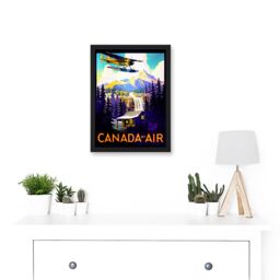 Artery8 Travel Tourism Transport Canada Air Sea Plane Forest Mountain River Artwork Framed Wall Art Print A4 in Black - thumbnail 2
