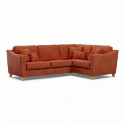 The Great Sofa Company Jackson Right Hand Facing Chenille Corner Sofa in Terracotta - Size: Medium - thumbnail 2