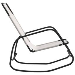 Berkfield Home Rocking Sun Loungers 2 pcs Cream Steel & Textilene - thumbnail 1