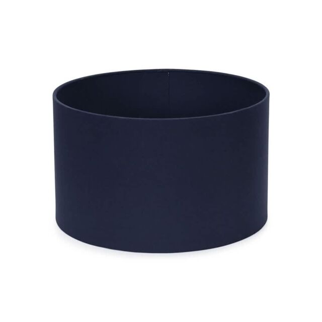 ValueLights Reni Pair of Fabric Easy Fit Drum Ceiling Lamp Shade in Navy - Size: Small - image 1