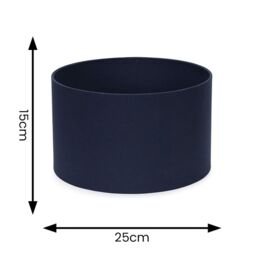 ValueLights Reni Pair of Fabric Easy Fit Drum Ceiling Lamp Shade in Navy - Size: Small - thumbnail 7