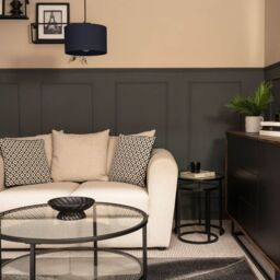 ValueLights Reni Pair of Fabric Easy Fit Drum Ceiling Lamp Shade in Navy - Size: Small - thumbnail 6