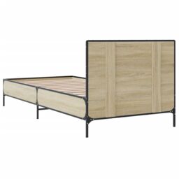 Berkfield Home Bed Frame without Mattress Sonoma Oak 100x200 cm in Brown - thumbnail 6