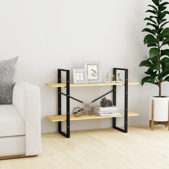 Berkfield Home 2-Tier Book Cabinet 100x30x70 cm Solid Pine Wood in Brown - Size: 100 x 30 x 70 cm - image 1
