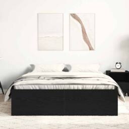 Berkfield Home Bed Frame without Mattress Black Oak 120x190 cm Engineered Wood - thumbnail 3