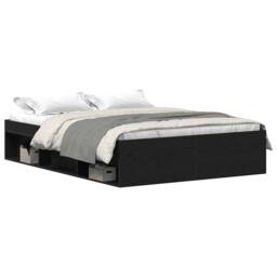 Berkfield Home Bed Frame without Mattress Black Oak 120x190 cm Engineered Wood - thumbnail 1