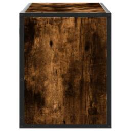 Berkfield Home TV Cabinet Smoked Oak 100x31x39.5 cm Engineered Wood & Metal in Brown - thumbnail 5