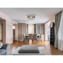 Netlighting Pikara 38x38cm Semi Flush Ceiling Light Wood Look 2x LED 3000K in Brown - Size: 38x38 cm - thumbnail 6