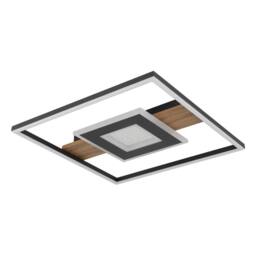 Netlighting Pikara 38x38cm Semi Flush Ceiling Light Wood Look 2x LED 3000K in Brown - Size: 38x38 cm - thumbnail 2