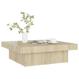 Berkfield Home Decorative Coffee Table Sonoma Oak 90x90x28 cm Engineered Wood in Light Tan - Size: 90 x 90 x 28 cm