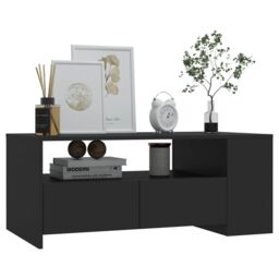 Berkfield Home Coffee Table Black 102x55x42 cm Engineered Wood - Size: 102 x 55 x 42 cm - thumbnail 6